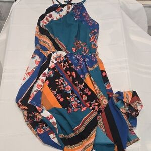 Floral Multicolor Halter Dress